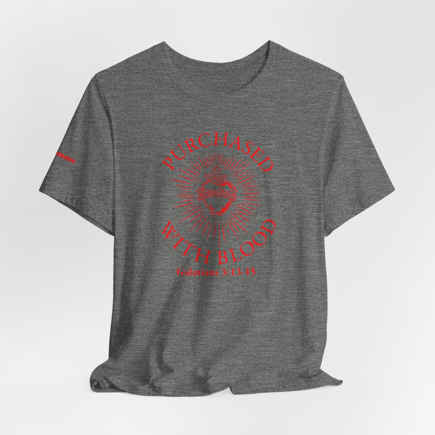 Purchased With Blood' Galatians 3:13-15 Red Design - Tee