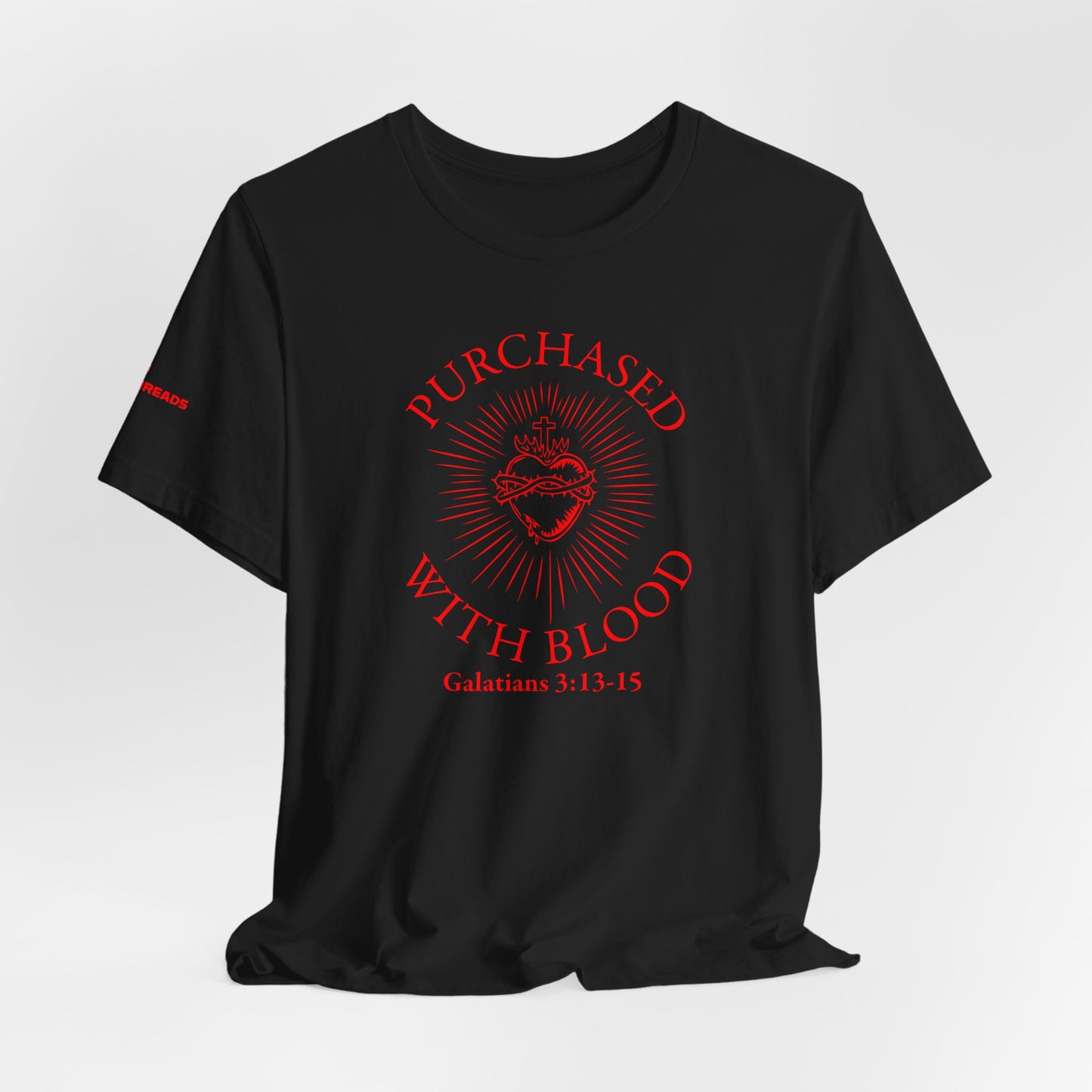 Purchased With Blood' Galatians 3:13-15 Red Design - Tee