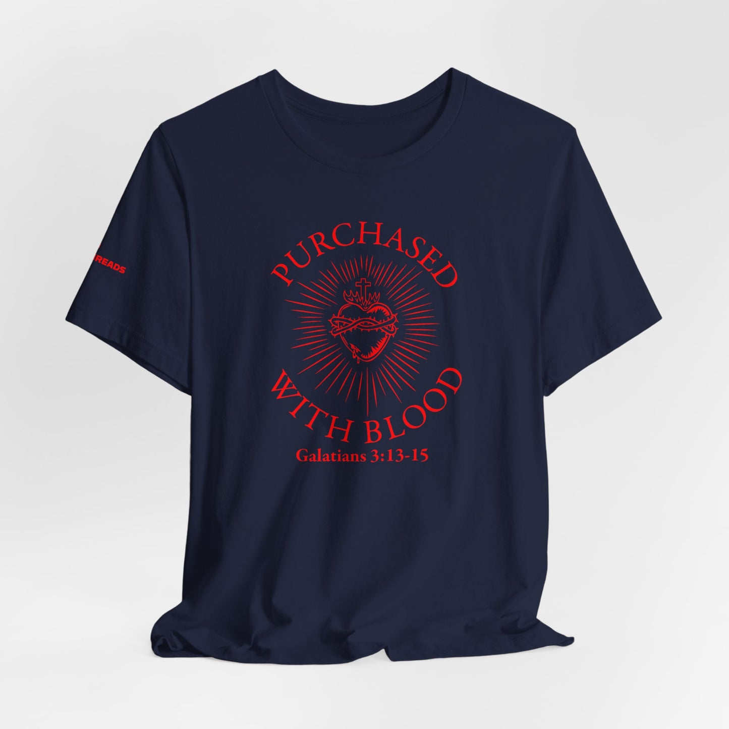 Purchased With Blood' Galatians 3:13-15 Red Design - Tee