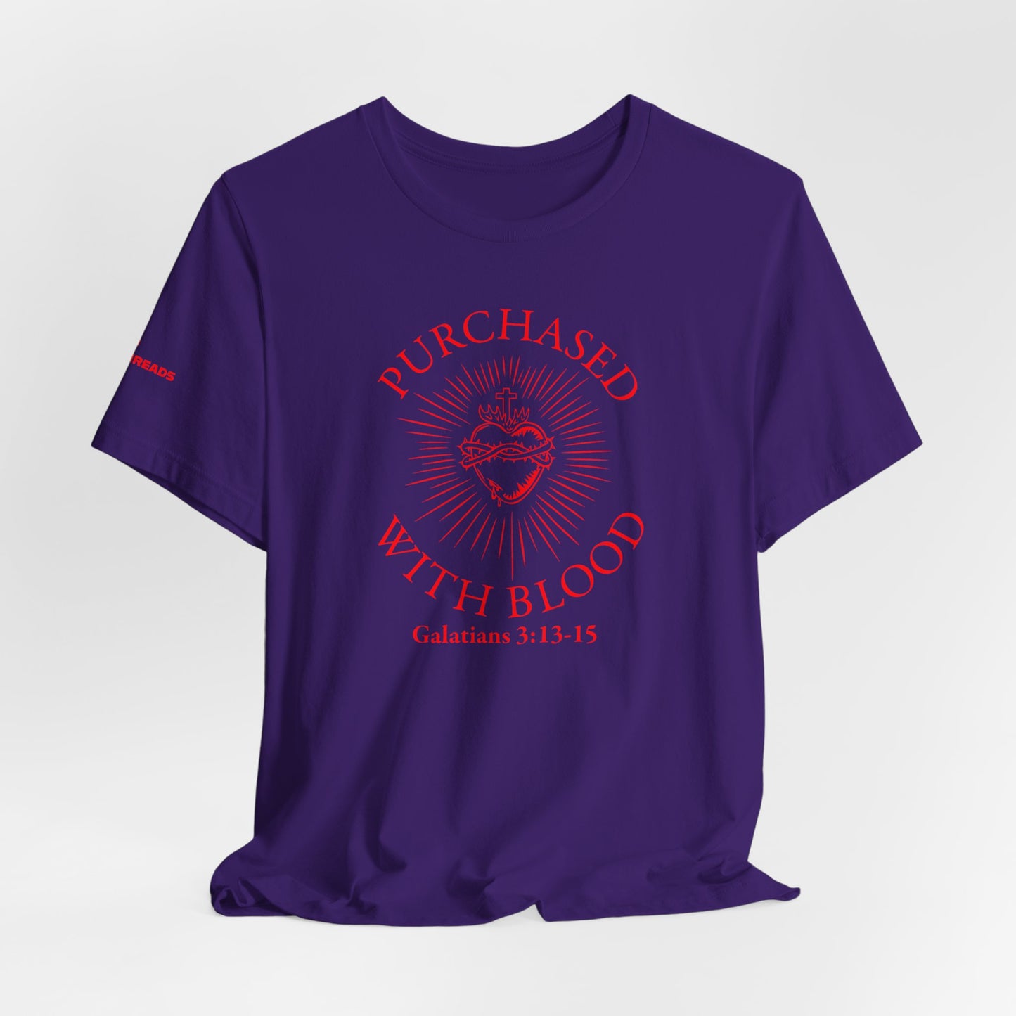 Purchased With Blood' Galatians 3:13-15 Red Design - Tee