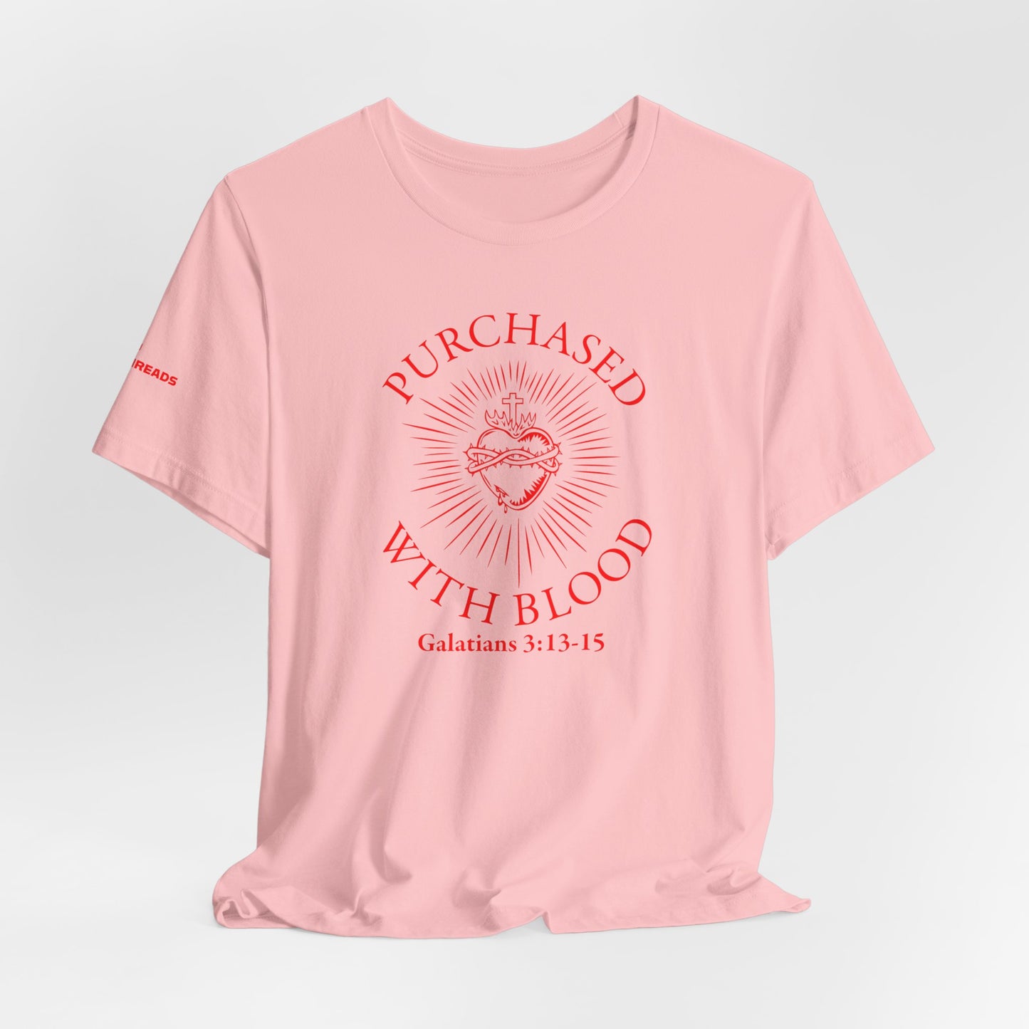 Purchased With Blood' Galatians 3:13-15 Red Design - Tee