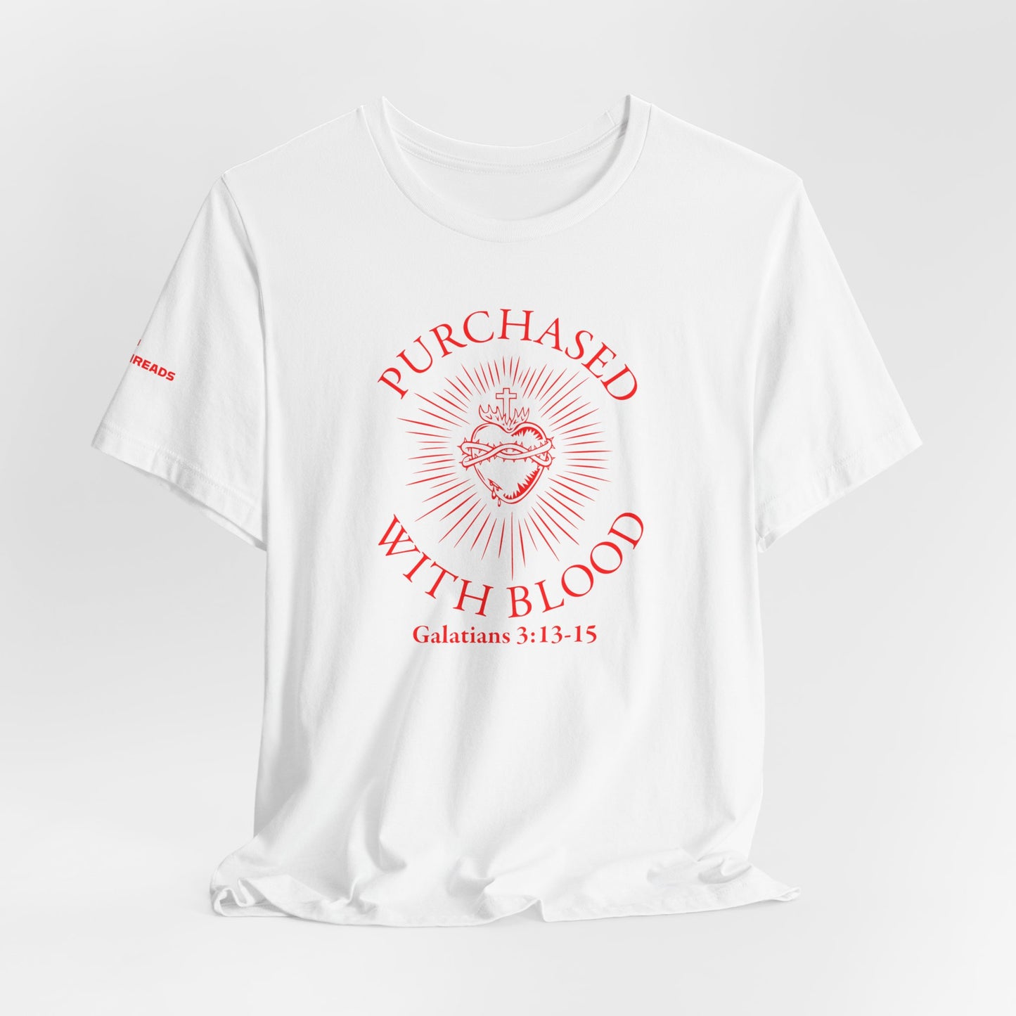 Purchased With Blood' Galatians 3:13-15 Red Design - Tee