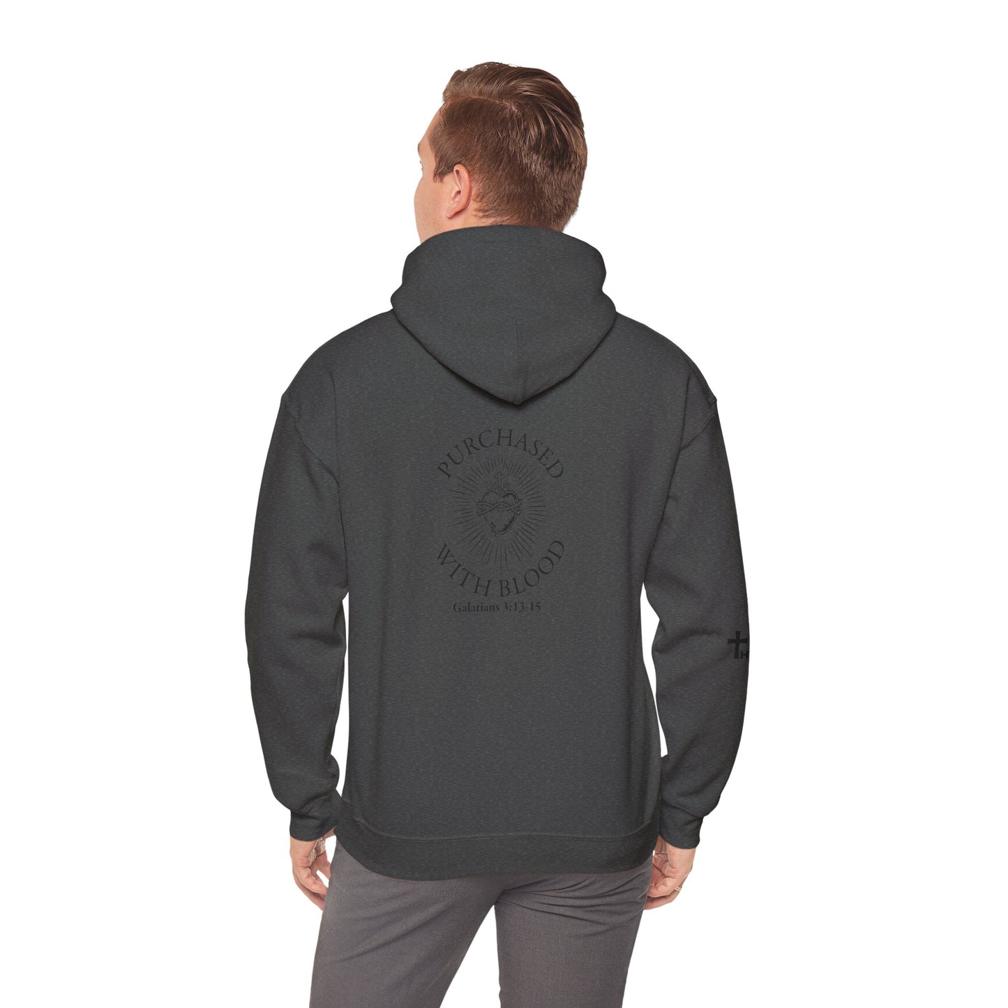 'Purchased with Blood' Inspirational Biblical Black Design