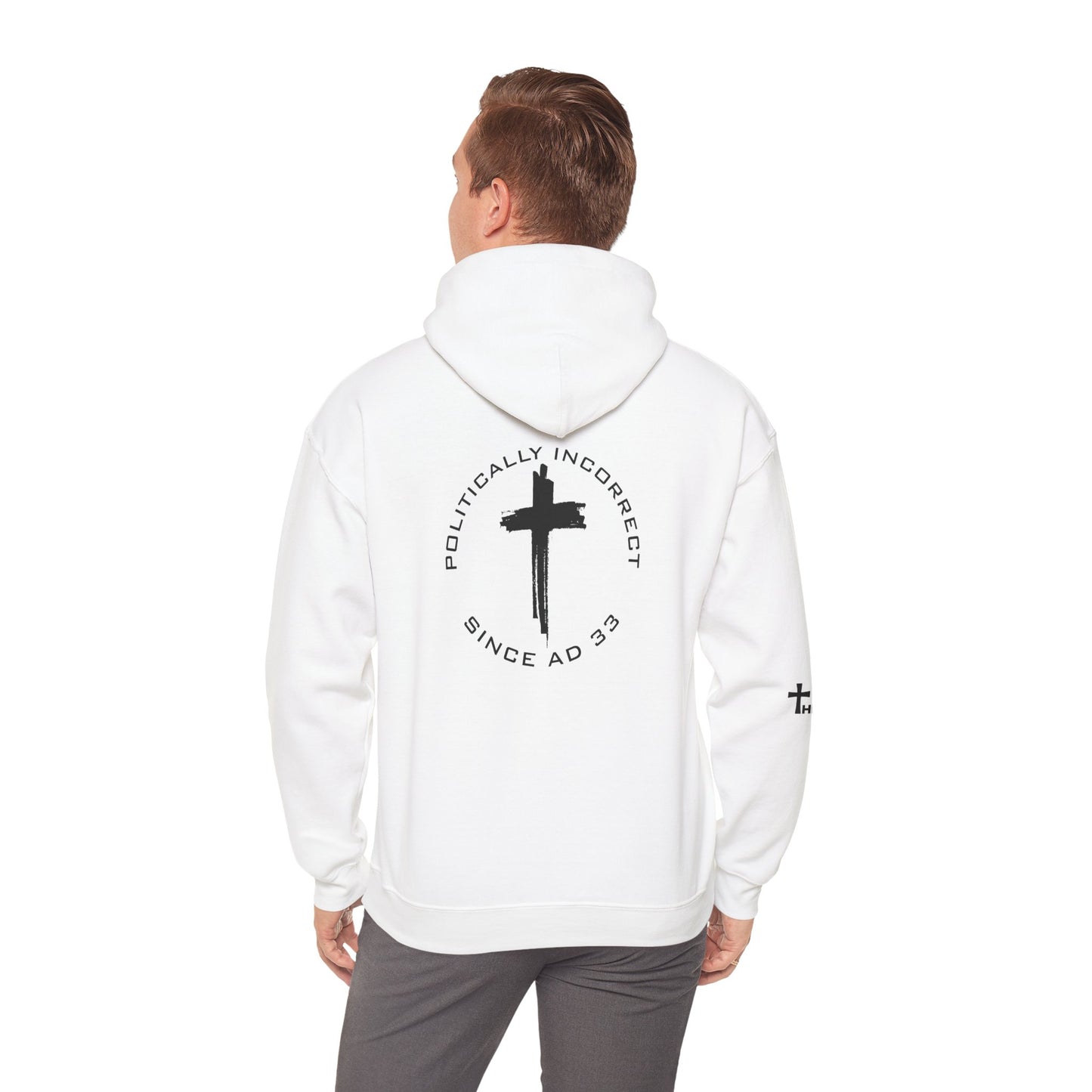 'Politically Incorrect' Inspirational Biblical Black Design - High Quality Fleece Hoodie