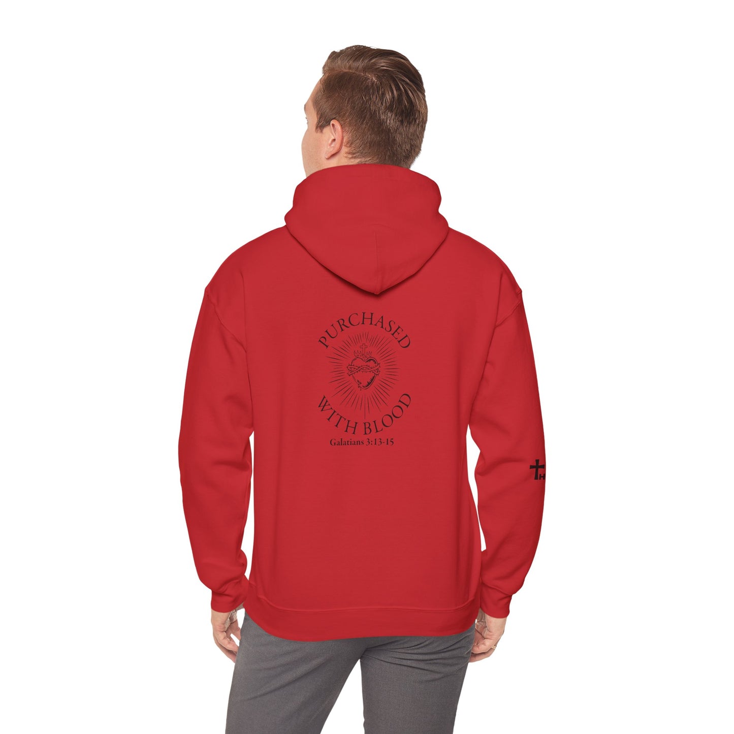 'Purchased with Blood' Inspirational Biblical Black Design