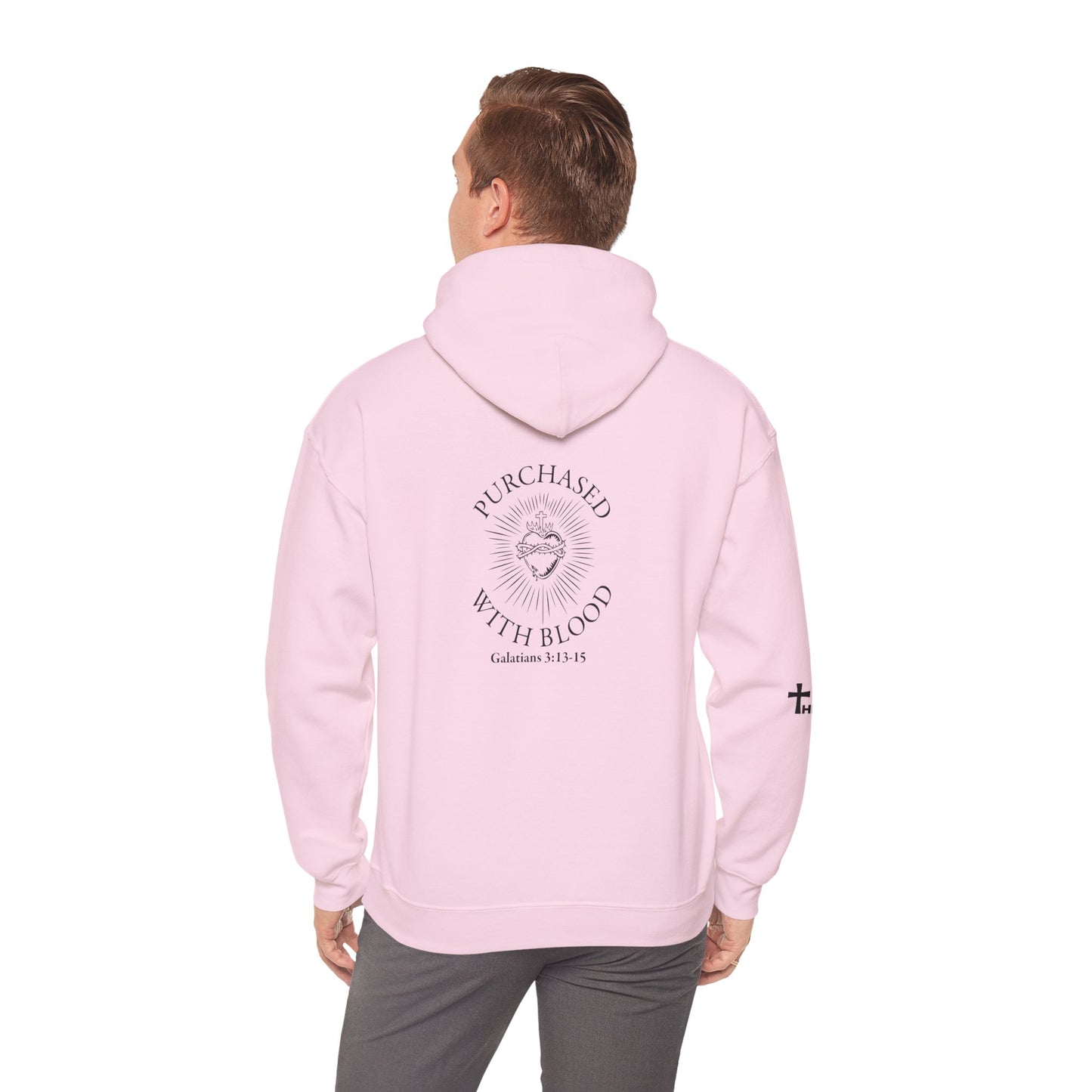 'Purchased with Blood' Inspirational Biblical Black Design