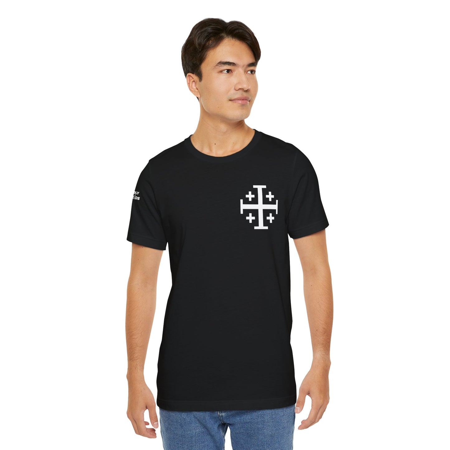 Jerusalem Cross - Double sided White Design - Tee