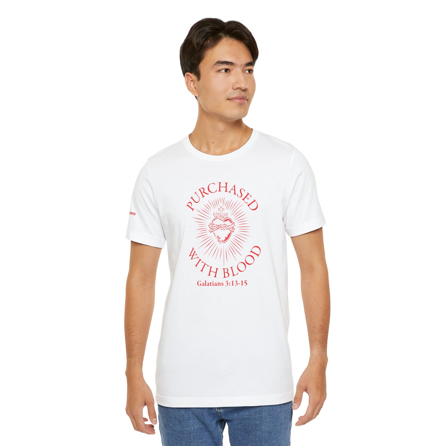 Purchased With Blood' Galatians 3:13-15 Red Design - Tee
