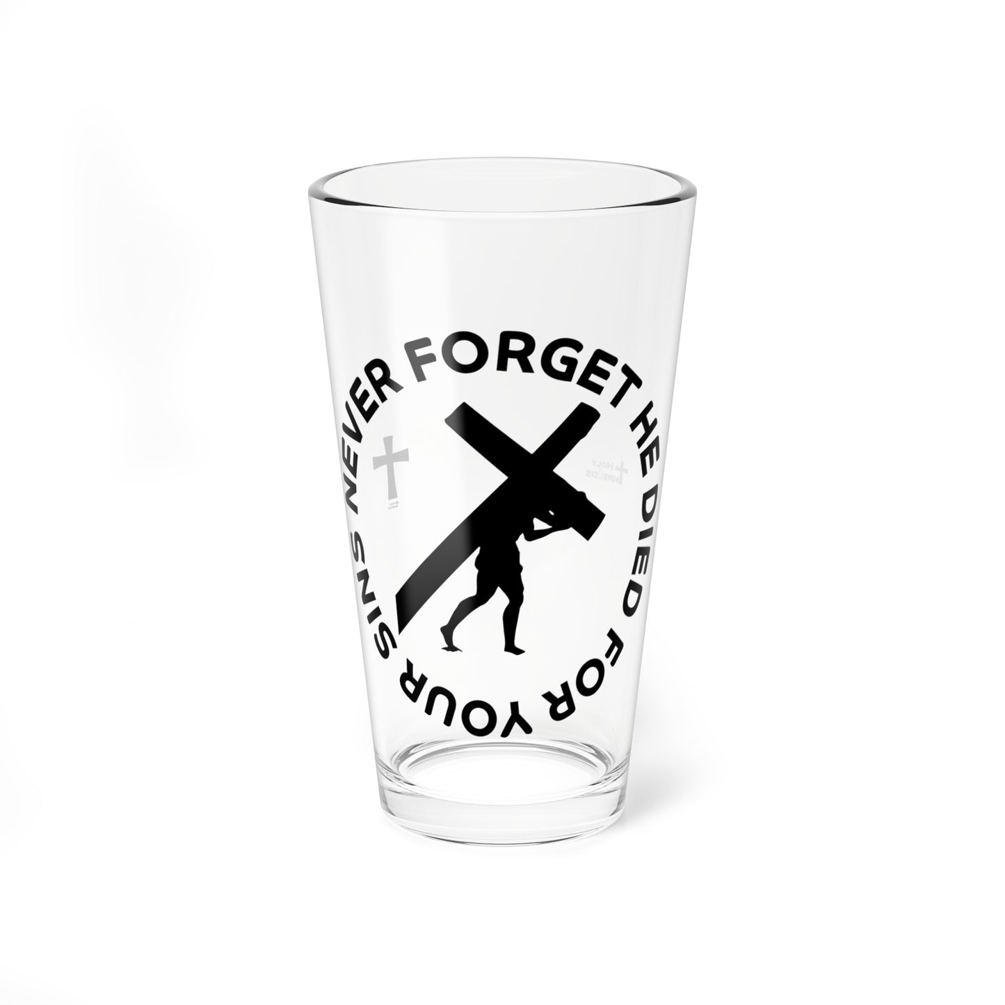Inspirational Mixing Glass - 16oz with 'Never Forget' Design for Faith-Focused Occasions