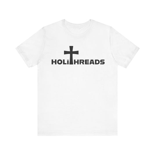 Holy Threads Unisex Cotton Tee - Inspirational Christian T-Shirt with Cross and Scenic Design