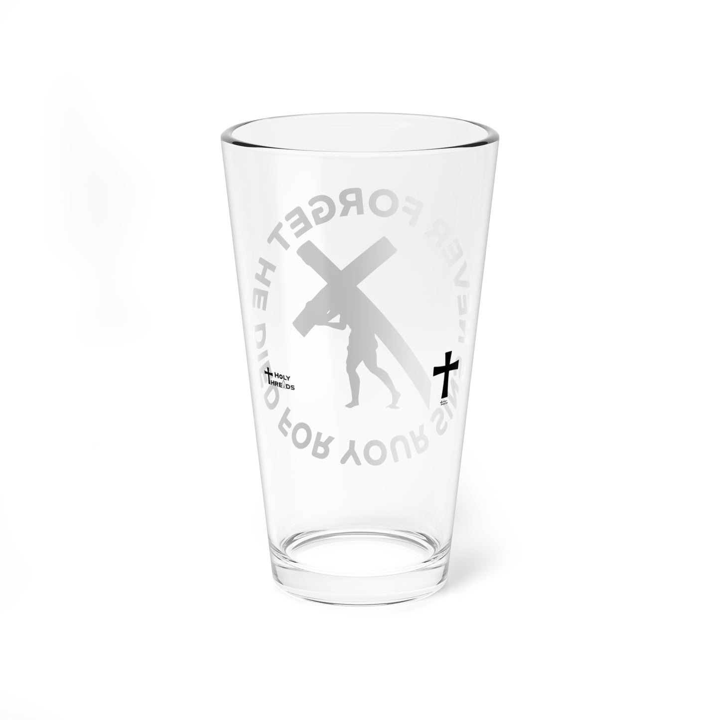 Inspirational Mixing Glass - 16oz with 'Never Forget' Design for Faith-Focused Occasions