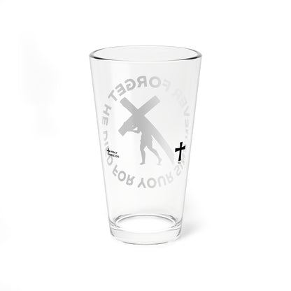 Inspirational Mixing Glass - 16oz with 'Never Forget' Design for Faith-Focused Occasions