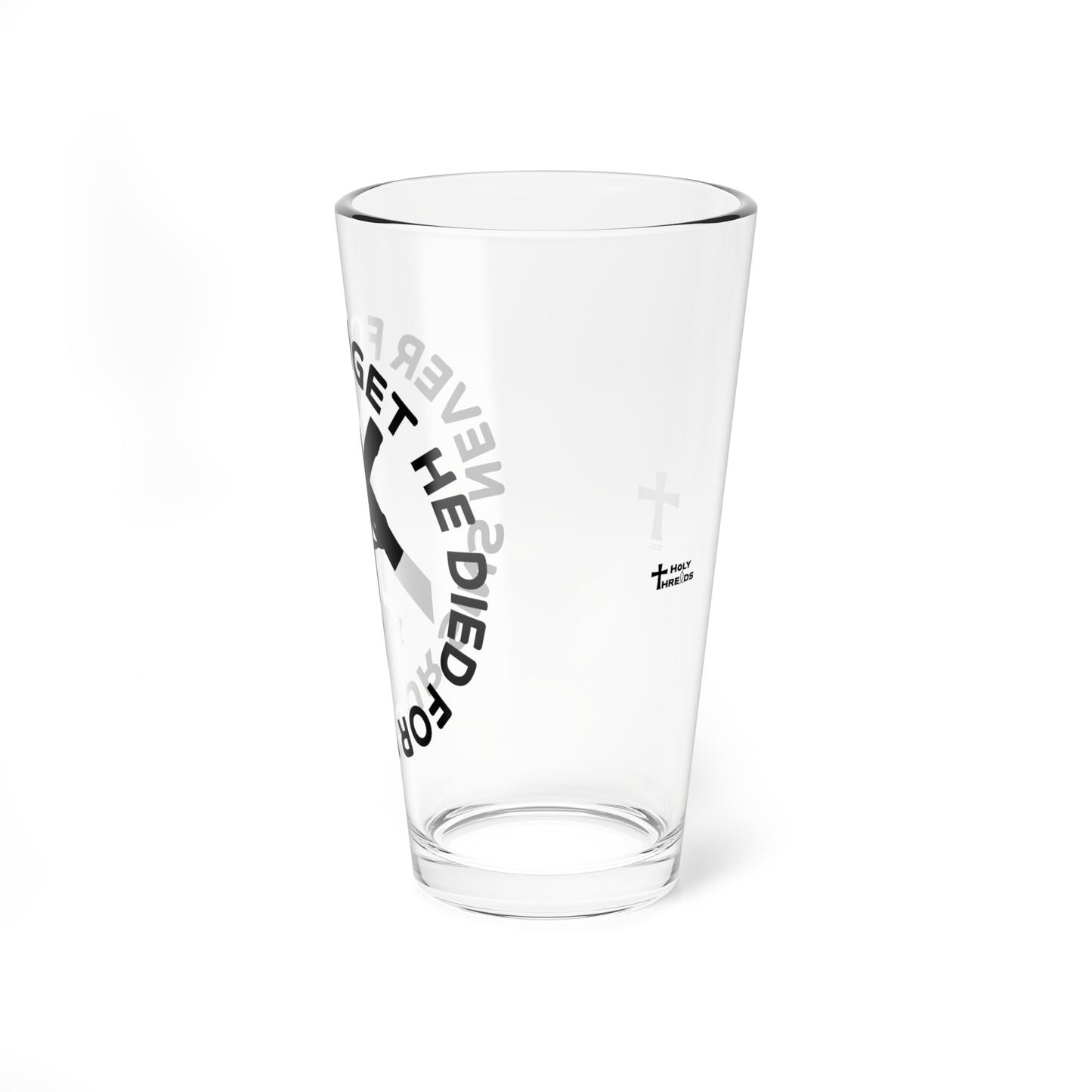 Inspirational Mixing Glass - 16oz with 'Never Forget' Design for Faith-Focused Occasions