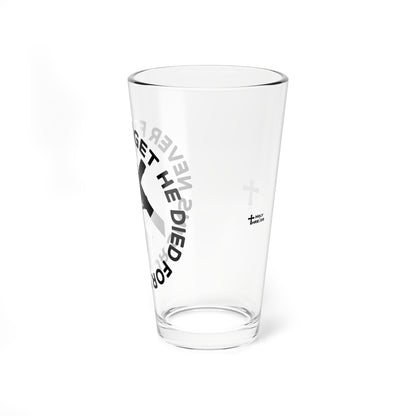 Inspirational Mixing Glass - 16oz with 'Never Forget' Design for Faith-Focused Occasions
