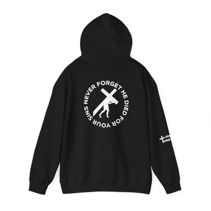 'Never Forget' Inspirational Biblical Design - High Quality Fleece Hoodie -
