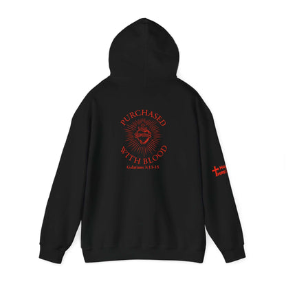 Purchased with Blood' Inspirational Biblical Red Design