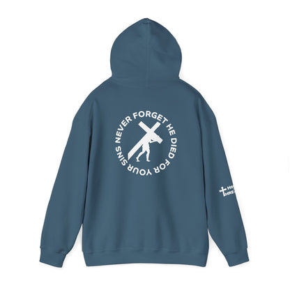 'Never Forget' Inspirational Biblical Design - High Quality Fleece Hoodie -