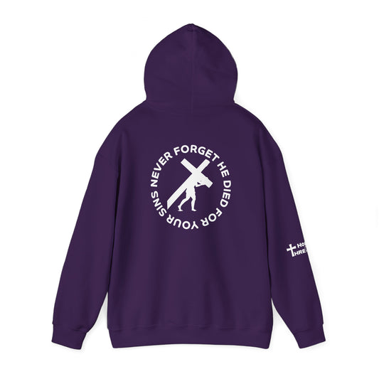 'Never Forget' Inspirational Biblical Design - High Quality Fleece Hoodie -
