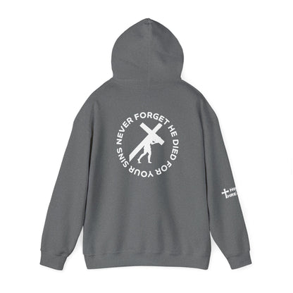 'Never Forget' Inspirational Biblical Design - High Quality Fleece Hoodie -