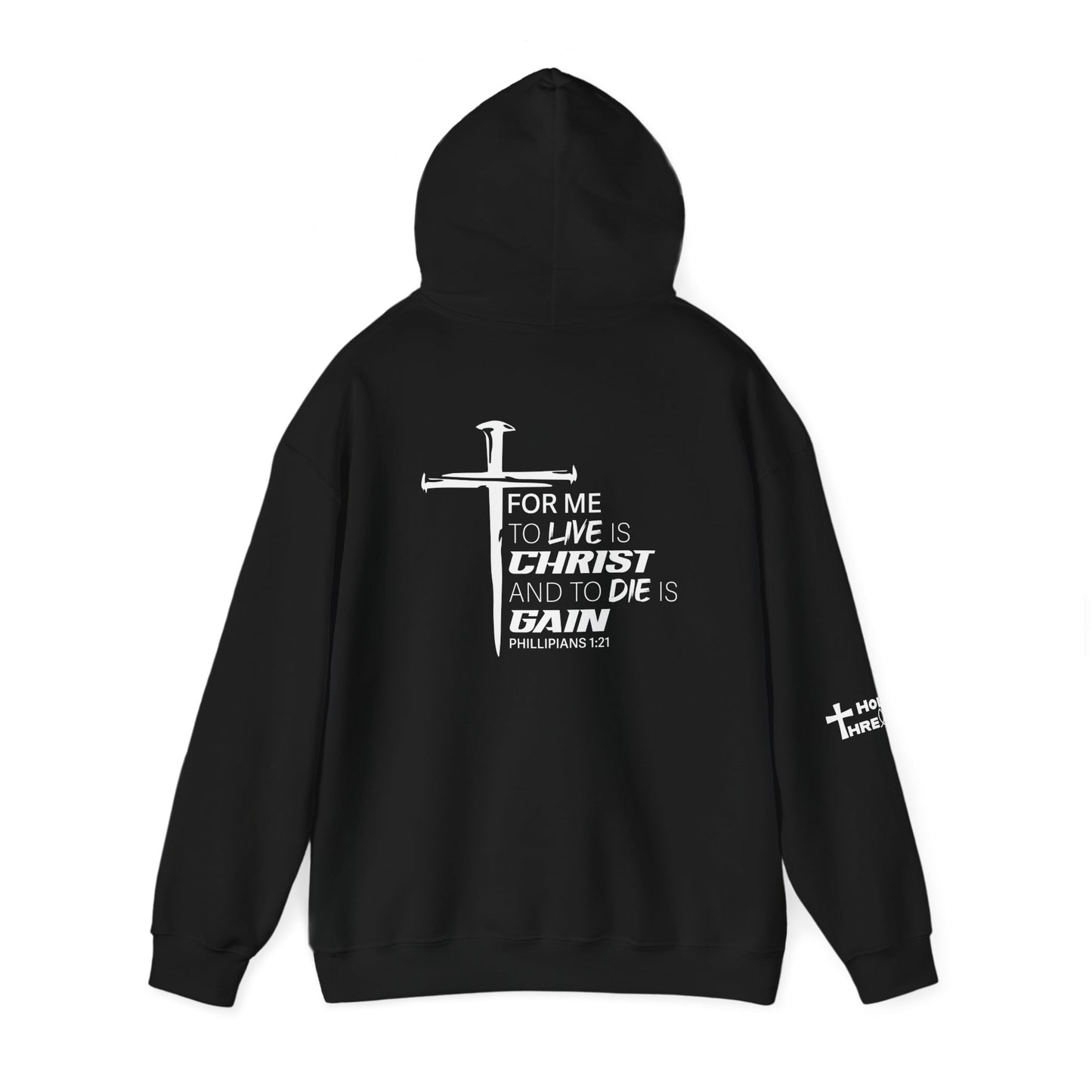 'For Me To Live is Christ' Inspirational Biblical Design - High Quality Fleece Hoodie