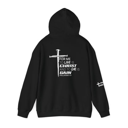 'For Me To Live is Christ' Inspirational Biblical Design - High Quality Fleece Hoodie