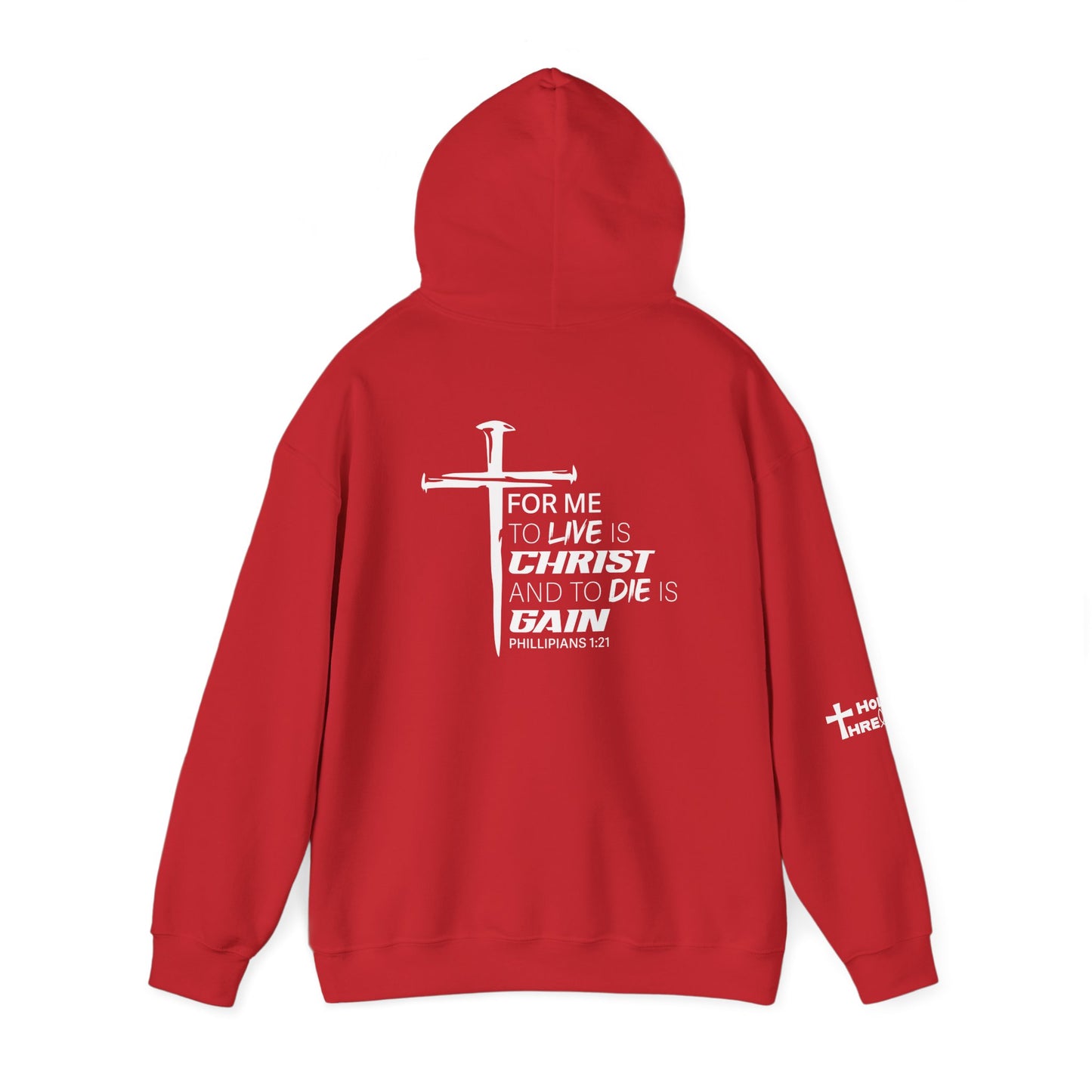 'For Me To Live is Christ' Inspirational Biblical Design - High Quality Fleece Hoodie