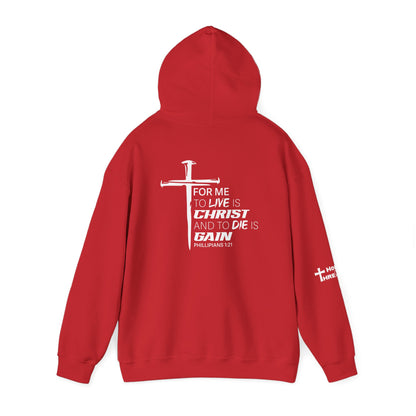 'For Me To Live is Christ' Inspirational Biblical Design - High Quality Fleece Hoodie