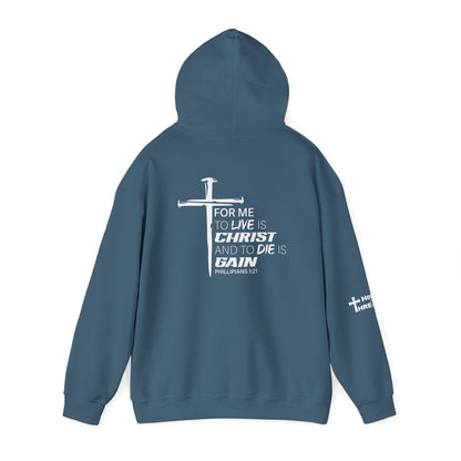'For Me To Live is Christ' Inspirational Biblical Design - High Quality Fleece Hoodie