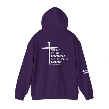 'For Me To Live is Christ' Inspirational Biblical Design - High Quality Fleece Hoodie