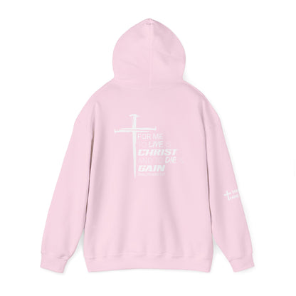 'For Me To Live is Christ' Inspirational Biblical Design - High Quality Fleece Hoodie