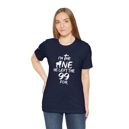 I'm the one he left the 99 for - biblical - White Design - Tee