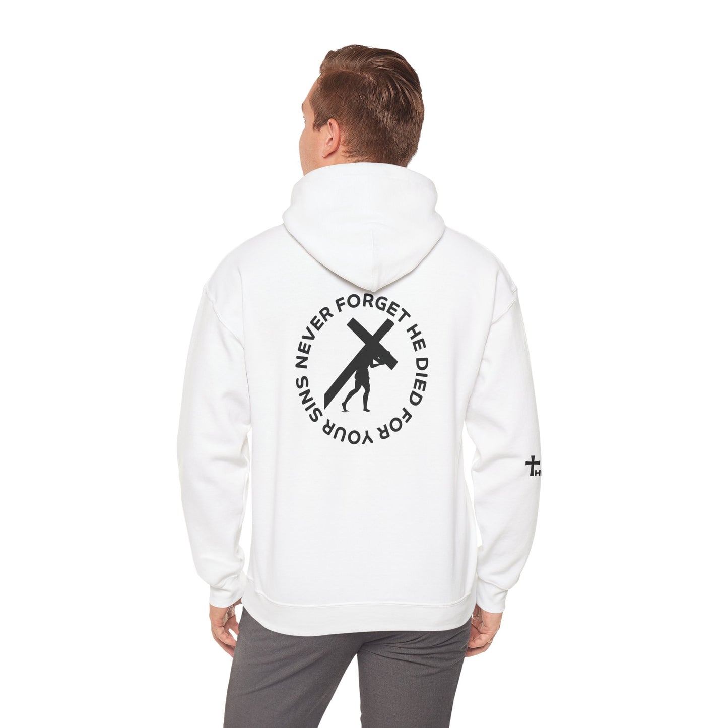 'Never Forget' Inspirational Biblical Black Design - High Quality Fleece Hoodie
