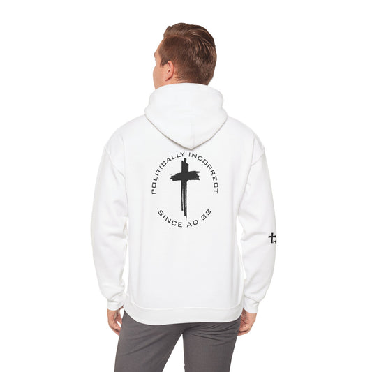 'Politically Incorrect' Inspirational Biblical Black Design - High Quality Fleece Hoodie
