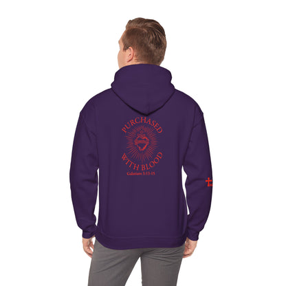 Purchased with Blood' Inspirational Biblical Red Design
